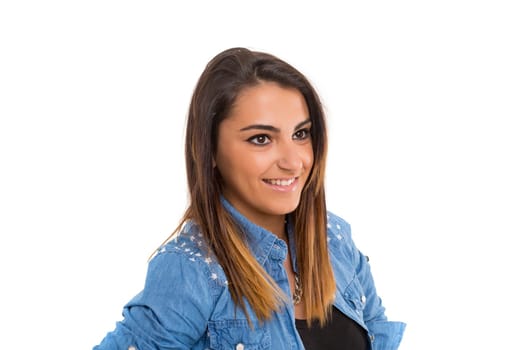 Studio shot of a beautiful young casual woman
