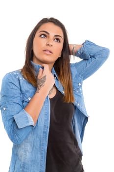 Studio shot of a beautiful young casual woman