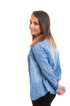 Studio shot of a beautiful young casual woman
