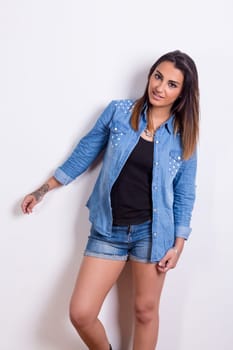 Studio shot of a beautiful young casual woman