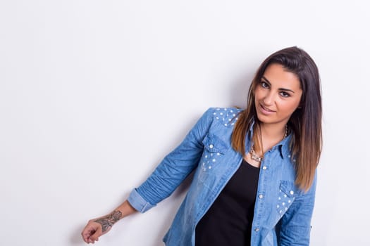 Studio shot of a beautiful young casual woman