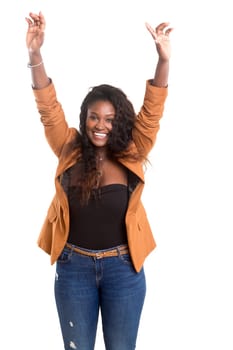 Studio shot of a Very Happy african woman