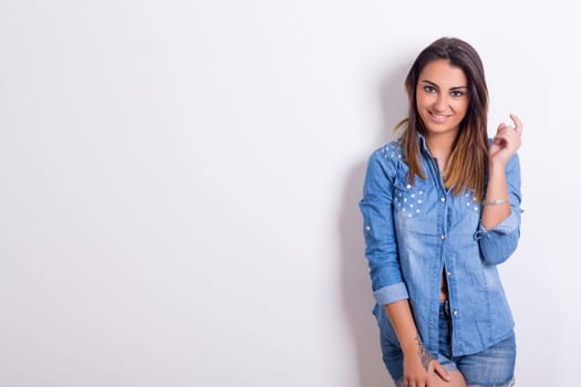 Studio shot of a beautiful young casual woman