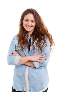 Studio shot of a beautiful young casual woman