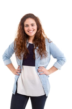 Studio shot of a beautiful young casual woman