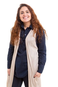 Studio shot of a beautiful young casual woman