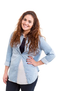 Studio shot of a beautiful young casual woman