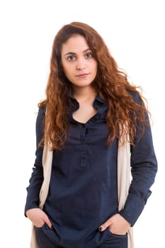Studio shot of a beautiful young casual woman