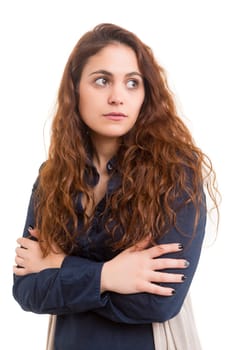 Studio shot of a beautiful young casual woman