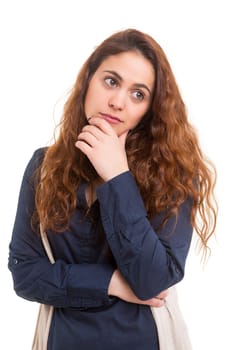 Studio shot of a beautiful young casual woman