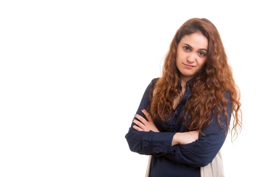Studio shot of a beautiful young casual woman