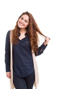 Studio shot of a beautiful young casual woman