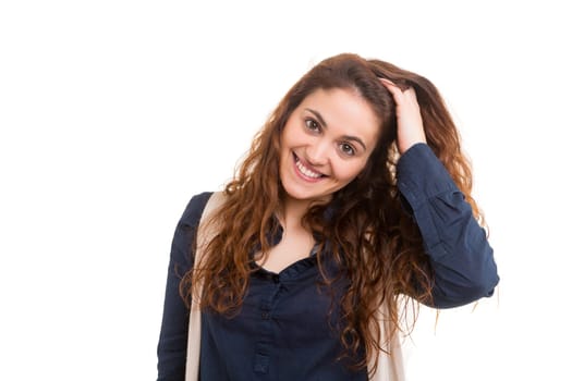 Studio shot of a beautiful young casual woman
