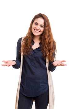 Studio shot of a beautiful young casual woman
