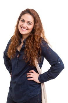 Studio shot of a beautiful young casual woman