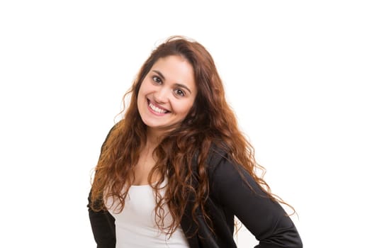 Studio shot of a beautiful young casual woman