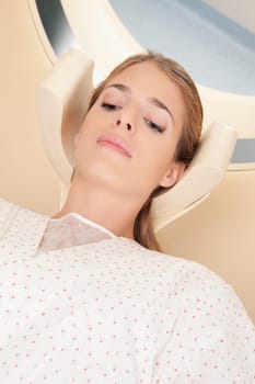 Patient going through an MRI scan