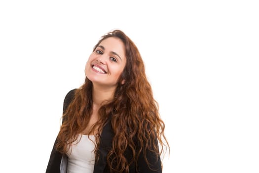 Studio shot of a beautiful young casual woman