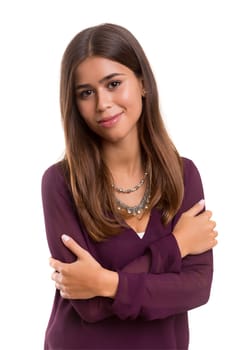 Studio shot of a beautiful young casual woman