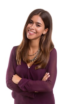 Studio shot of a beautiful young casual woman