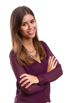 Studio shot of a beautiful young casual woman