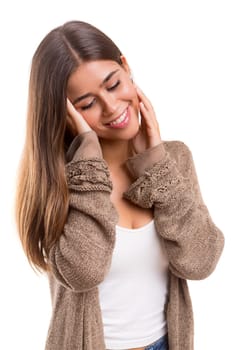 Studio shot of a beautiful young casual woman