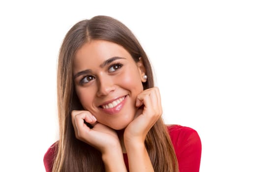 Studio shot of a beautiful young casual woman
