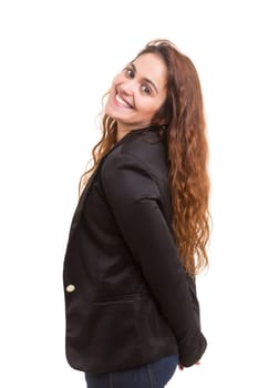 Studio shot of a beautiful young casual woman