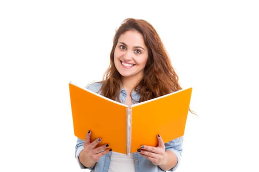 Young student posing over a white background