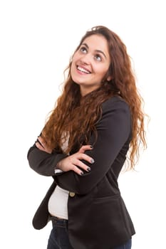 Studio shot of a beautiful young casual woman
