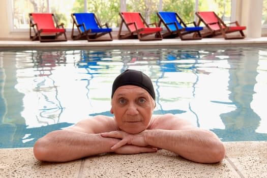 Portrait of a man in a swimming pool