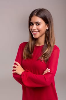 Studio shot of a beautiful young casual woman