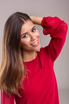 Studio shot of a beautiful young casual woman