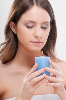 Woman holding a candle