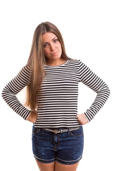 Studio shot of a beautiful young casual woman