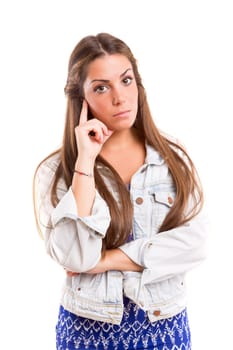 Studio shot of a beautiful young casual woman
