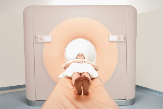 Patient going through an MRI scan