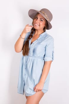 Studio shot of a beautiful young casual woman