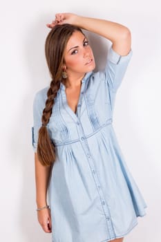 Studio shot of a beautiful young casual woman