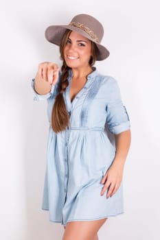Studio shot of a beautiful young casual woman