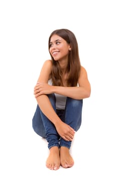 Studio shot of a beautiful young casual woman