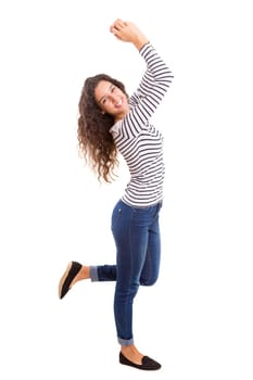 Studio shot of a beautiful young casual woman