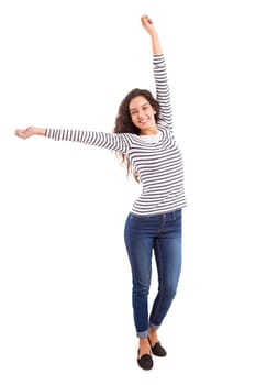 Studio shot of a beautiful young casual woman