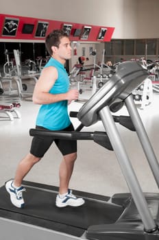 Man running on a treadmill