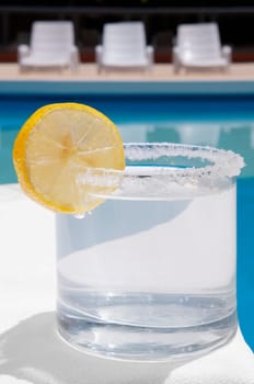Close_up of a glass of lemonade