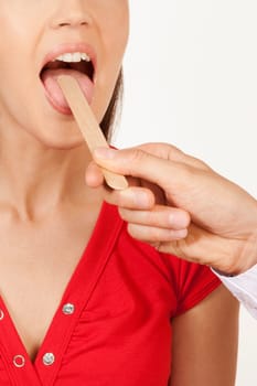 Doctor examining a woman
