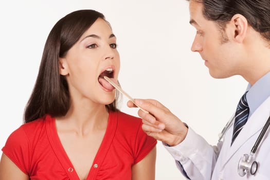 Doctor examining a woman