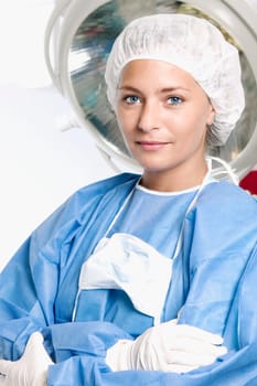 Female surgeon in an operating room