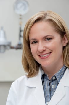 Portrait of a female doctor smiling in a laboratory