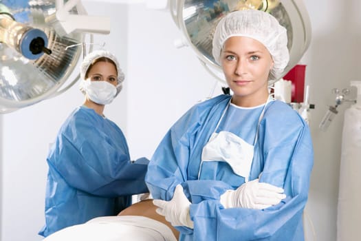 Female surgeon in an operating room